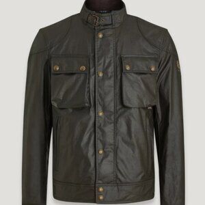 BELSTAFF RACEMASTER JACKET Iconic Waxed Cotton Jacket Size 36 UK Olive New